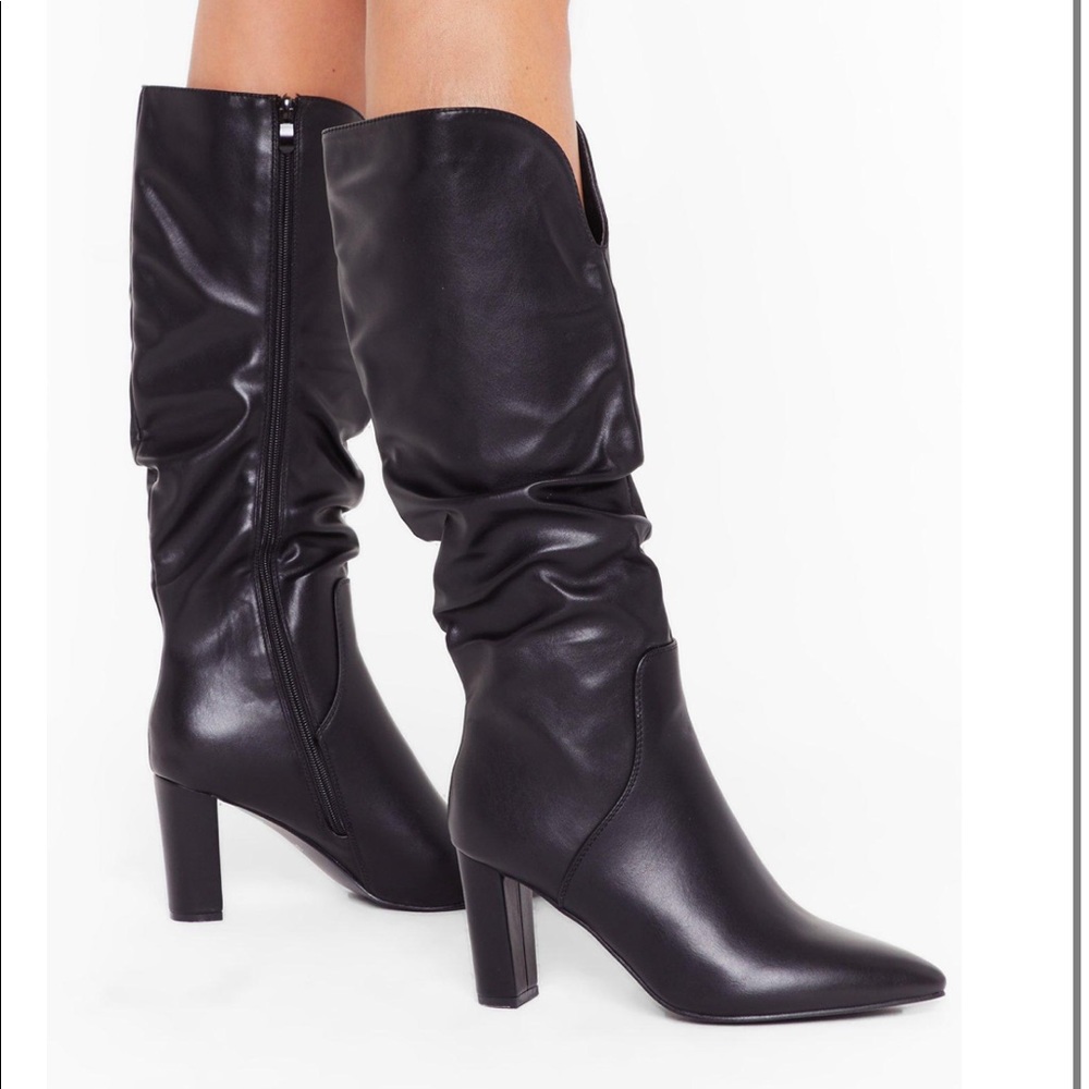 Nasty Gal Slouch Heeded Knee Boots